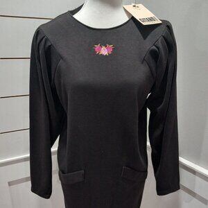 NWT Vintage Gitano Women Black Dress Size Medium